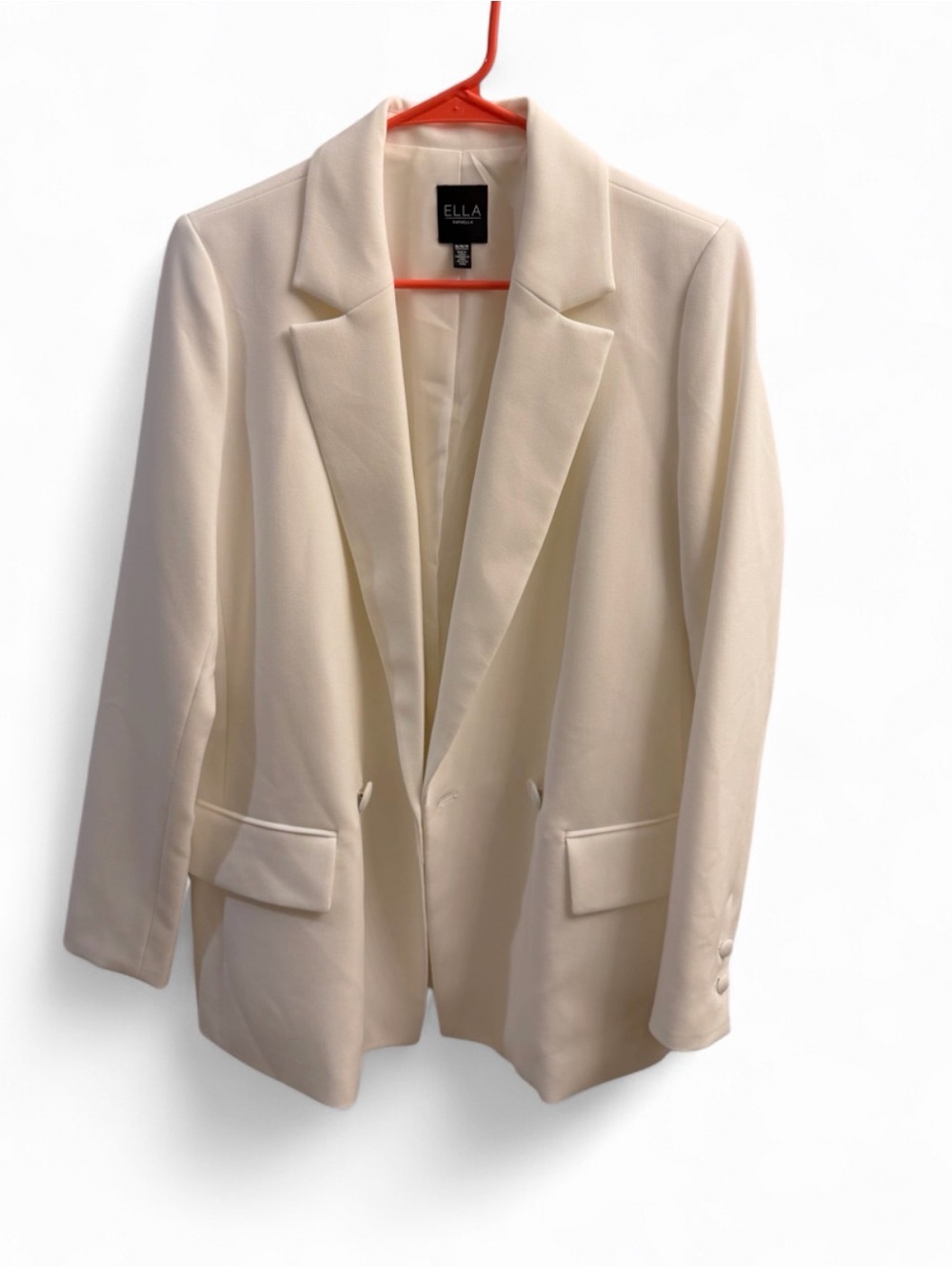 ELLA Rafaella White Ivory Longline Blazer Jacket Size M NWOT
